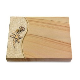 Grabtafel Woodland Wave Rose 6 (Bronze)