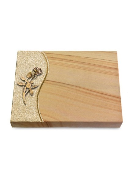 Grabtafel Woodland Wave Rose 6 (Bronze)