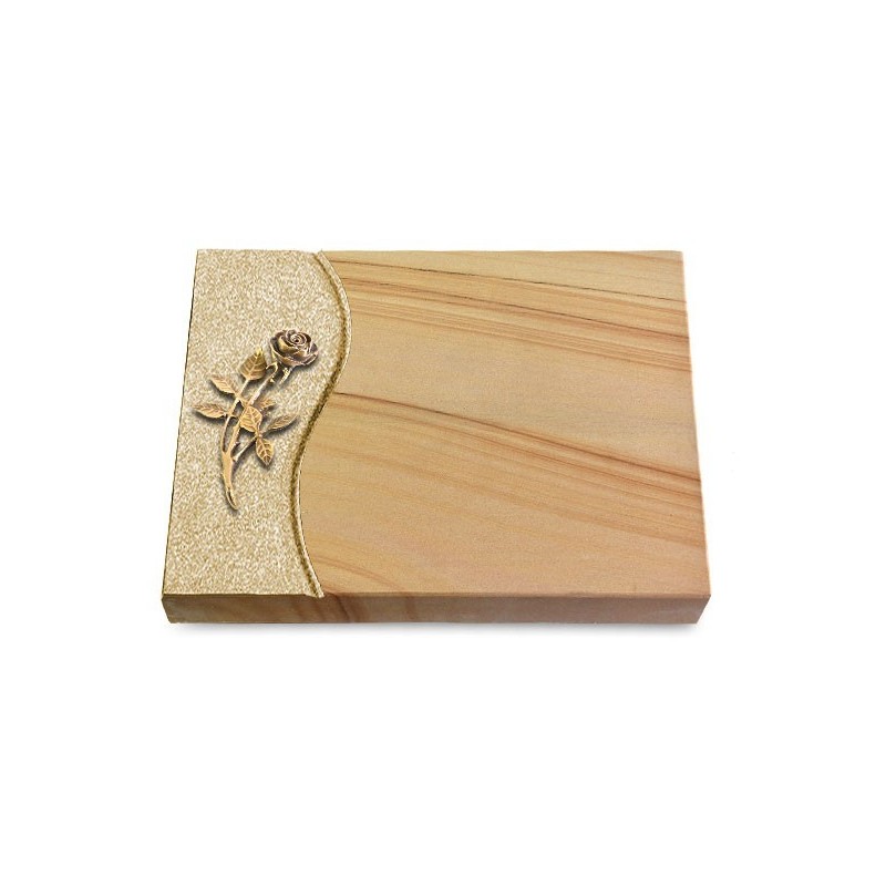 Grabtafel Woodland Wave Rose 6 (Bronze)