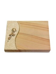 Grabtafel Woodland Wave Rose 7 (Bronze)