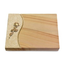Grabtafel Woodland Wave Rose 7 (Bronze)