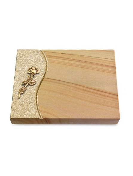 Grabtafel Woodland Wave Rose 7 (Bronze)
