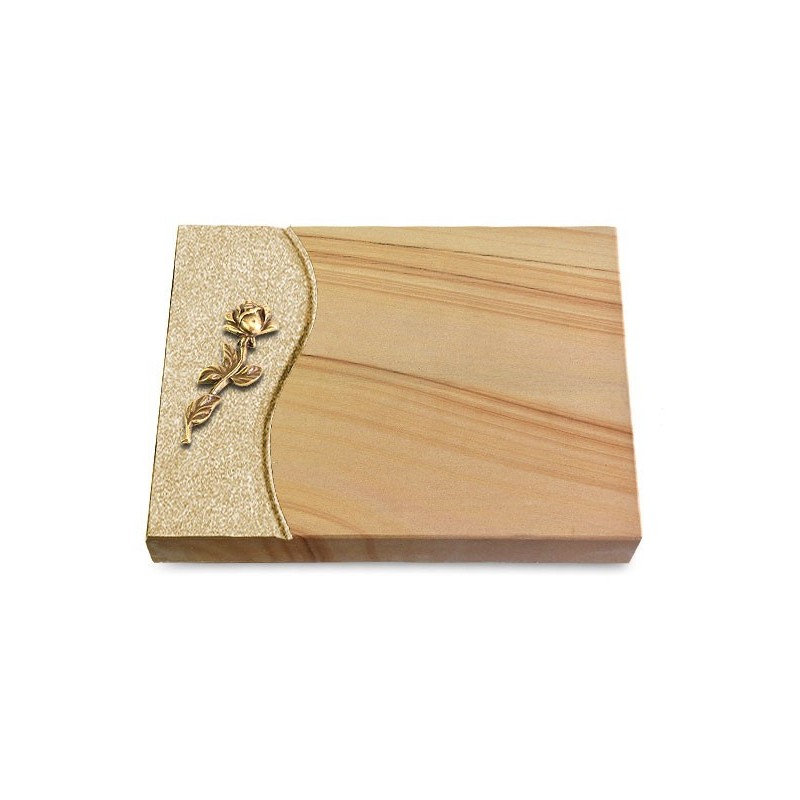 Grabtafel Woodland Wave Rose 7 (Bronze)