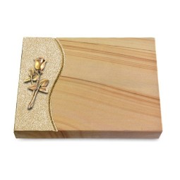 Grabtafel Woodland Wave Rose 8 (Bronze)