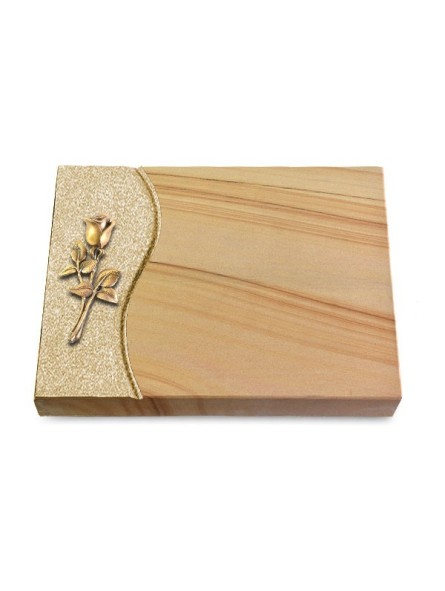 Grabtafel Woodland Wave Rose 8 (Bronze)