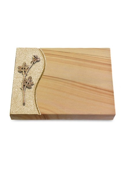 Grabtafel Woodland Wave Rose 9 (Bronze)
