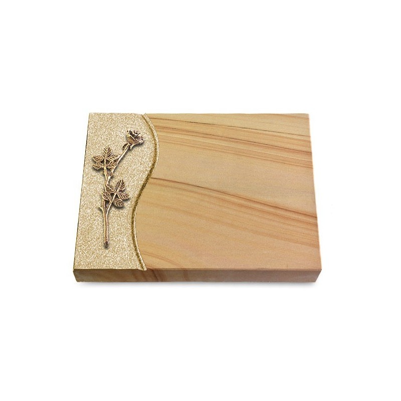 Grabtafel Woodland Wave Rose 9 (Bronze)