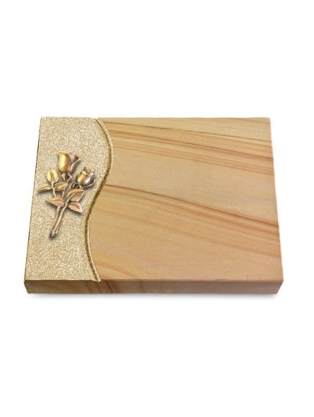 Grabtafel Woodland Wave Rose 11 (Bronze)