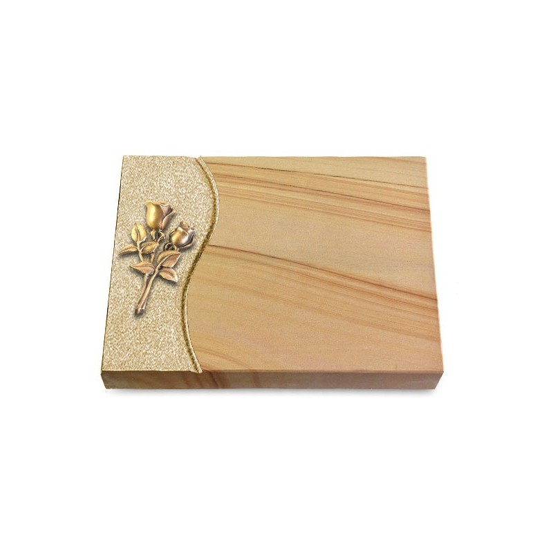 Grabtafel Woodland Wave Rose 11 (Bronze)