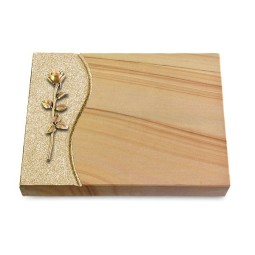 Grabtafel Woodland Wave Rose 12 (Bronze)