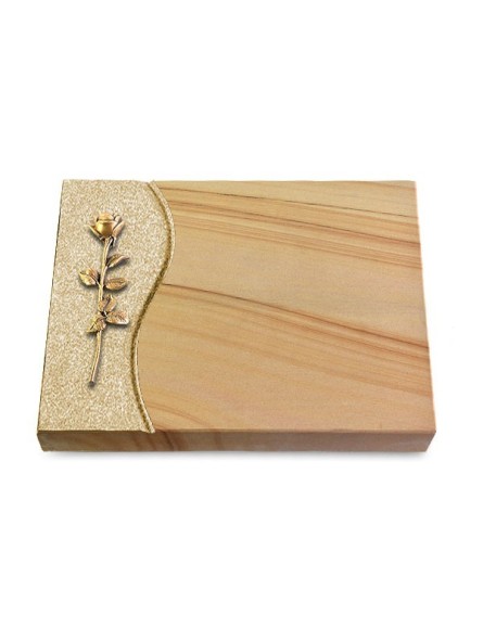 Grabtafel Woodland Wave Rose 12 (Bronze)