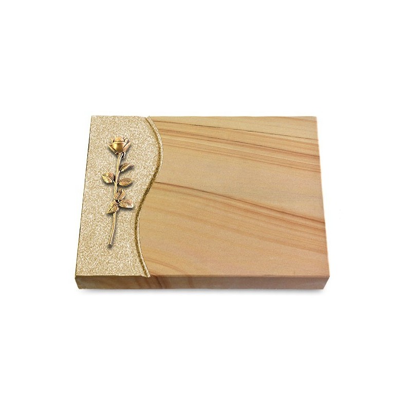 Grabtafel Woodland Wave Rose 12 (Bronze)