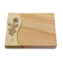 Grabtafel Woodland Wave Rose 13 (Bronze)