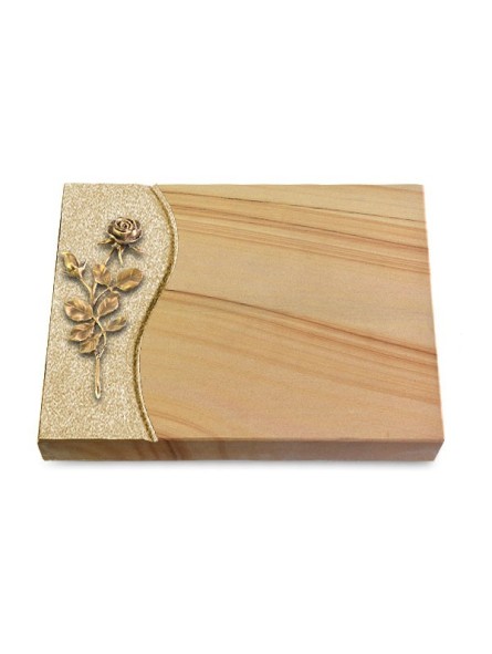 Grabtafel Woodland Wave Rose 13 (Bronze)