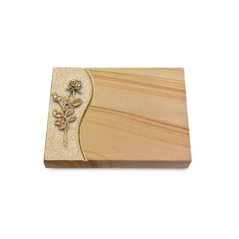 Grabtafel Woodland Wave Rose 13 (Bronze)