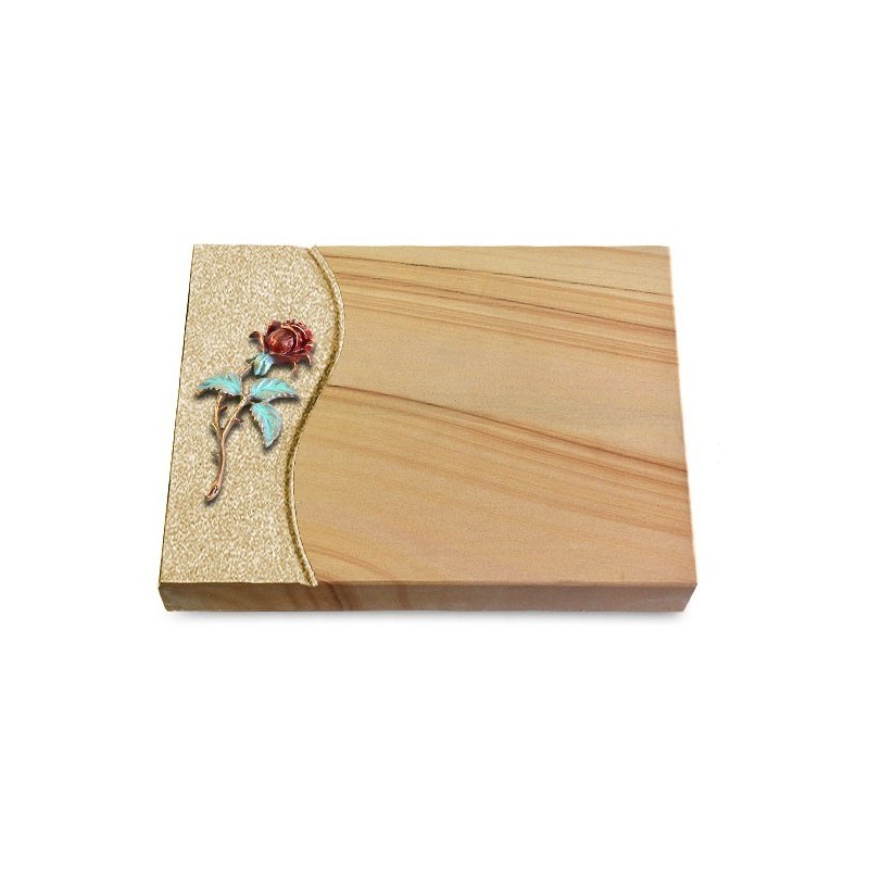 Grabtafel Woodland Wave Rose 2 (Color)