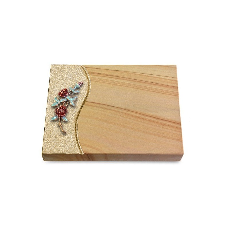 Grabtafel Woodland Wave Rose 3 (Color)