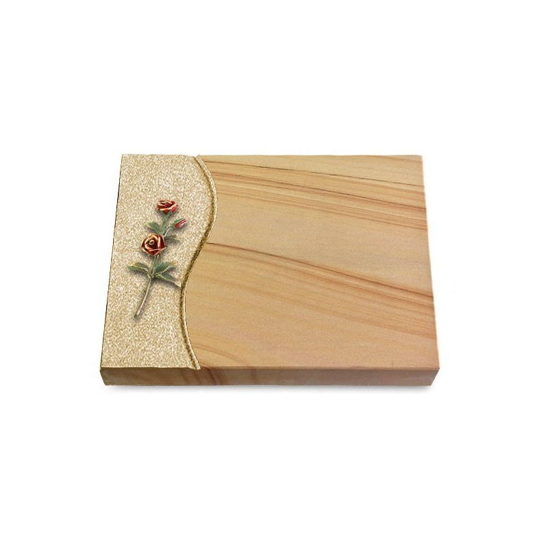 Grabtafel Woodland Wave Rose 6 (Color)