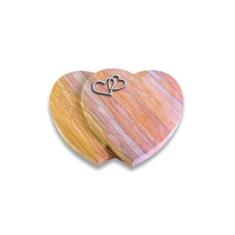 Grabstein Amoureux/Rainbow Herzen (Alu) 50x40