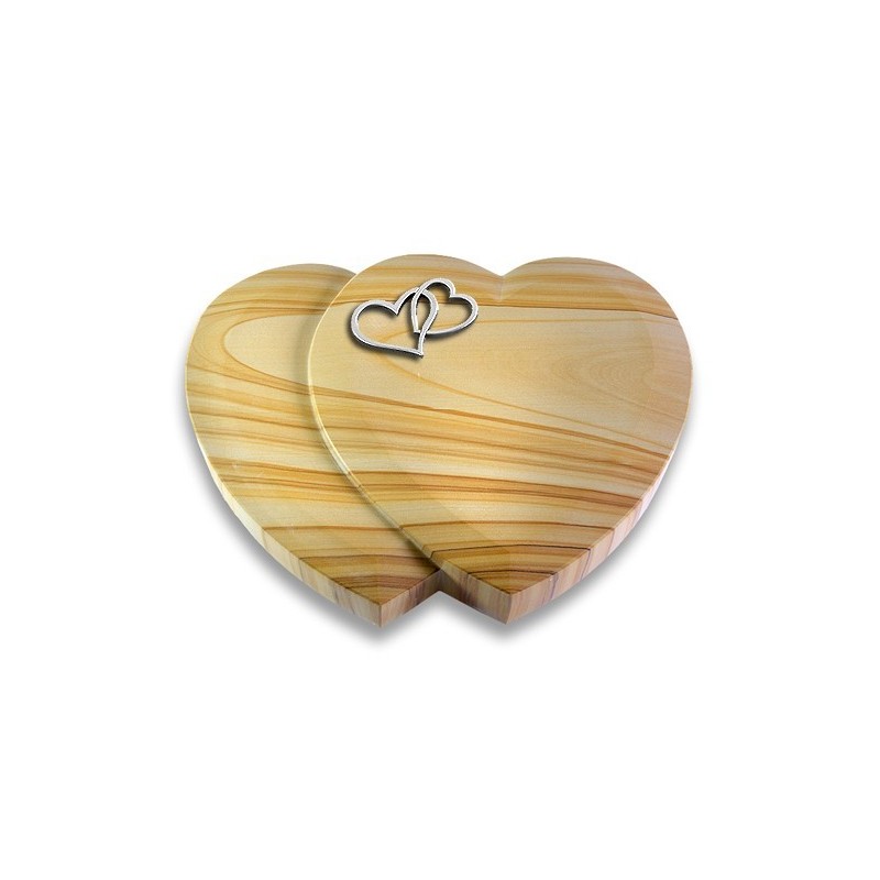 Grabstein Amoureux/Woodland Herzen (Alu) 50x40