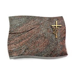 Grabstein Firenze/Paradiso Kreuz/Rose (Bronze) 50x40