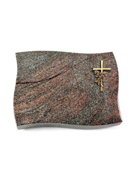 Grabstein Firenze/Paradiso Kreuz/Rose (Bronze) 50x40