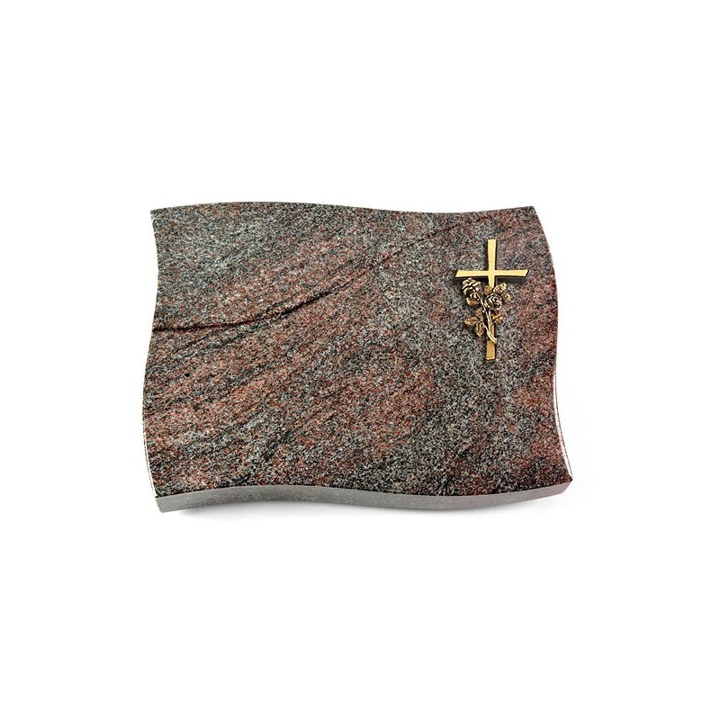 Grabstein Firenze/Paradiso Kreuz/Rose (Bronze) 50x40