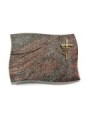 Grabstein Firenze/Paradiso Kreuz/Rose (Bronze) 50x40