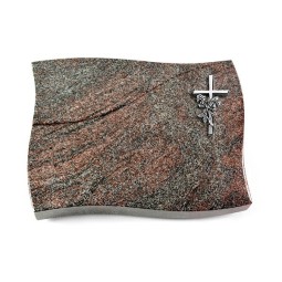 Grabstein Firenze/Paradiso Kreuz/Rose (Alu) 50x40