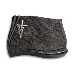 Grabstein Memory/Paradiso Kreuz/Rose (Alu) 50x40