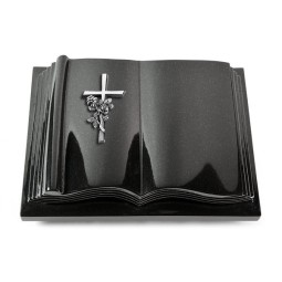 Grabbuch Antique/Indisch Black Kreuz/Rose (Alu) 50x40