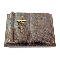 Grabbuch Antique/Paradiso Kreuz/Rose (Bronze) 50x40