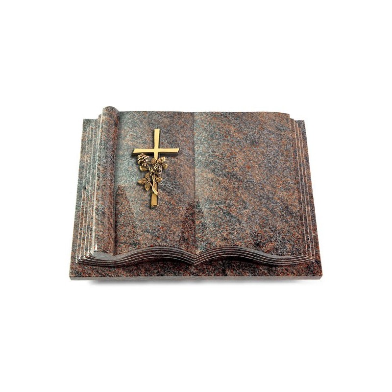 Grabbuch Antique/Paradiso Kreuz/Rose (Bronze) 50x40