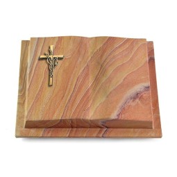 Grabbuch Livre Podest/Rainbow Kreuz/Ähren (Bronze)