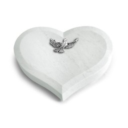 Grabstein Coeur/Omega Marmor Taube (Alu)