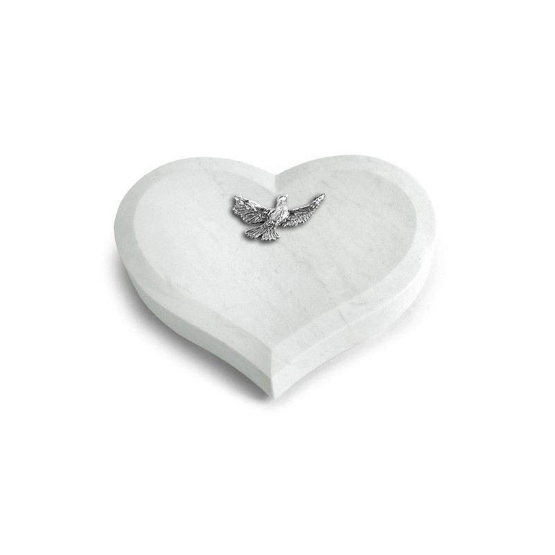 Grabstein Coeur/Omega Marmor Taube (Alu)