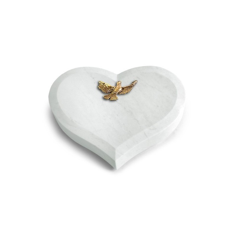 Grabstein Coeur/Omega Marmor Taube (Bronze)