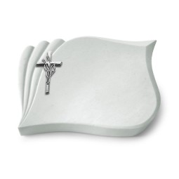 Grabstein Eterna/Omega Marmor Kreuz/Ähren (Alu)