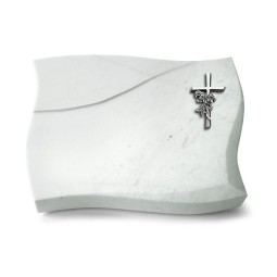 Grabstein Firenze/Omega Marmor Kreuz/Rose (Alu)