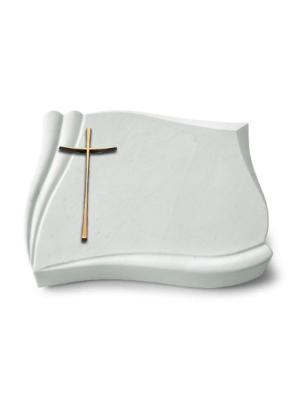 Grabstein Memory/Omega Marmor Kreuz 2 (Bronze)