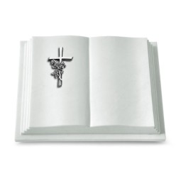 Grabbuch Livre Pagina/Omega Marmor Kreuz/Rosen (Alu)