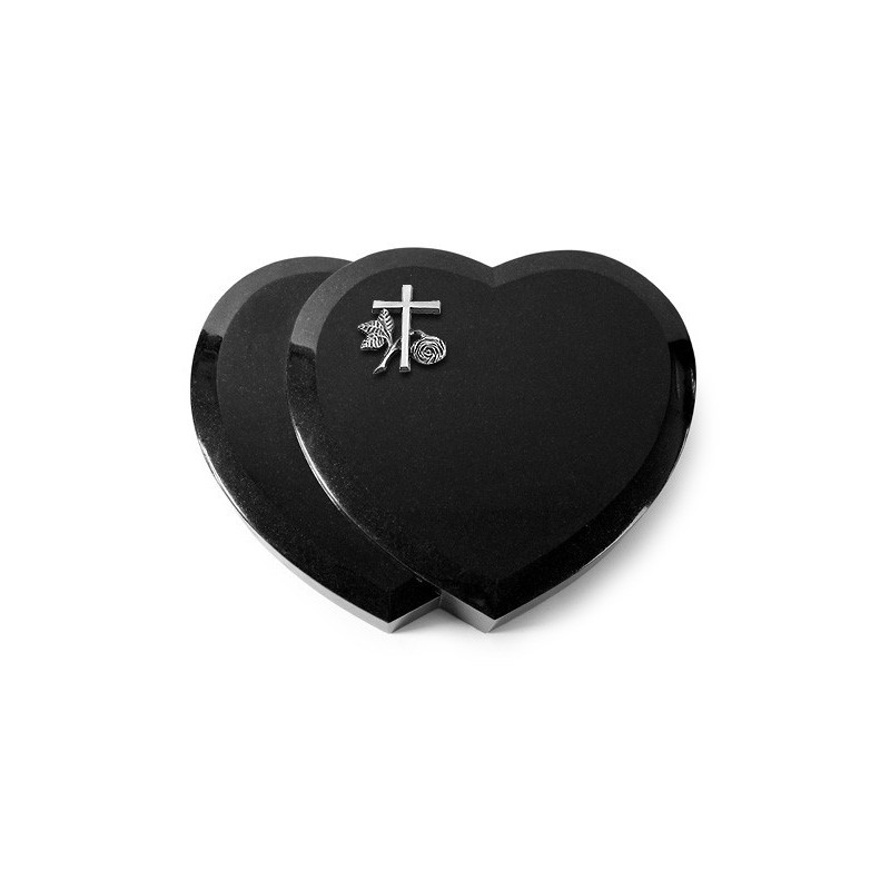 Grabstein Amoureux/Indisch Black Kreuz 1 (Alu) 50x40