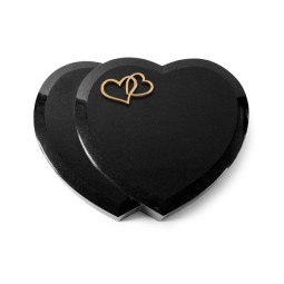 Grabstein Amoureux/Indisch Black Herzen (Bronze) 50x40