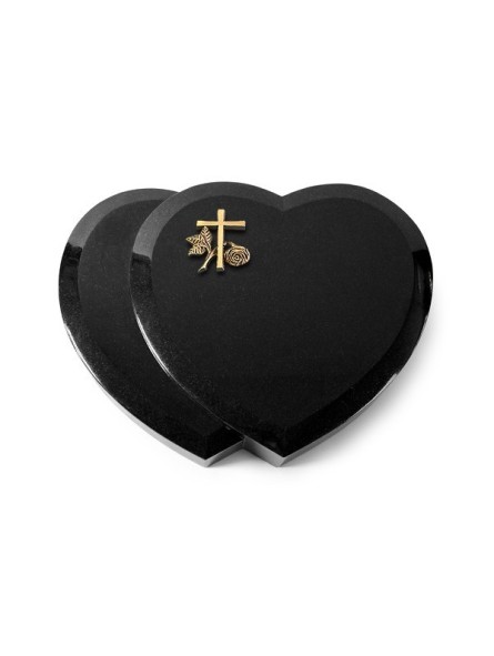 Grabstein Amoureux/Indisch Black Kreuz 1 (Bronze) 50x40