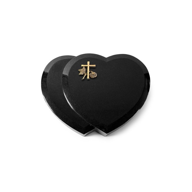 Grabstein Amoureux/Indisch Black Kreuz 1 (Bronze) 50x40