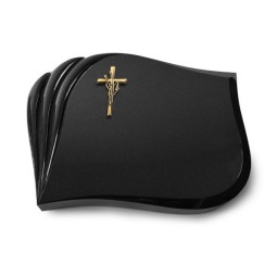 Grabstein Eterna/Indisch Black Kreuz/Ähren (Bronze) 50x40