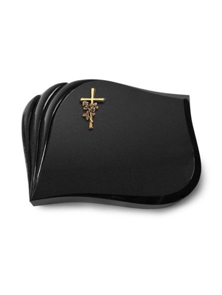 Grabstein Eterna/Indisch Black Kreuz/Rose (Bronze) 50x40