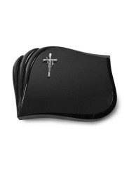 Grabstein Eterna/Indisch Black Kreuz/Ähren (Alu) 50x40