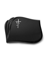 Grabstein Eterna/Indisch Black Kreuz/Rose (Alu) 50x40