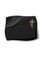 Grabstein Firenze/Indisch Black Kreuz/Rose (Bronze) 50x40
